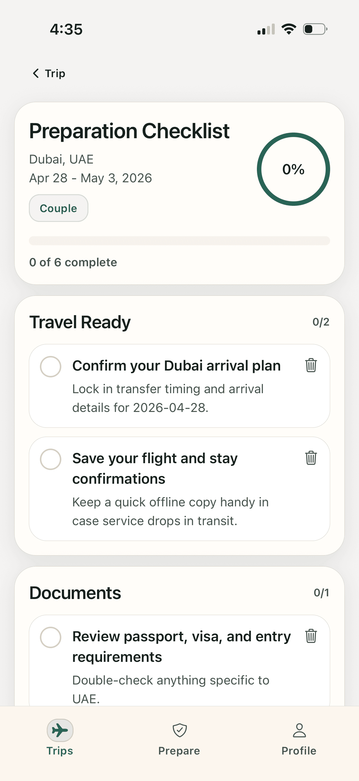 Prepare stage screenshot